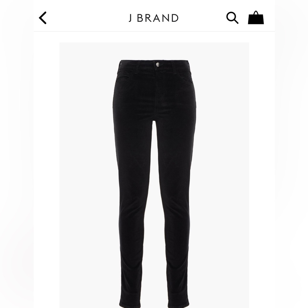 J brand black velvet jeans